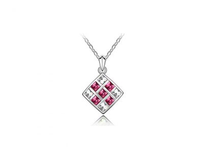 Ogrlica Elizabeta s kristali Swarovski® roza