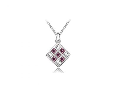 Ogrlica Elizabeta s kristali Swarovski® vijolična