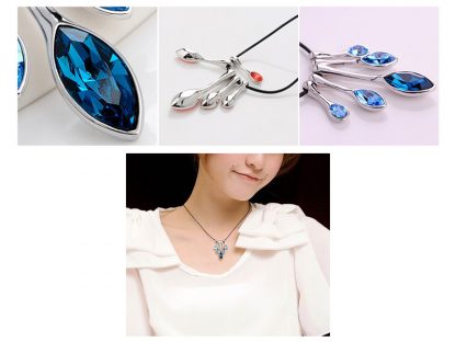 Ogrlica Feniks s kristali Swarovski® ocean modra - Image 2