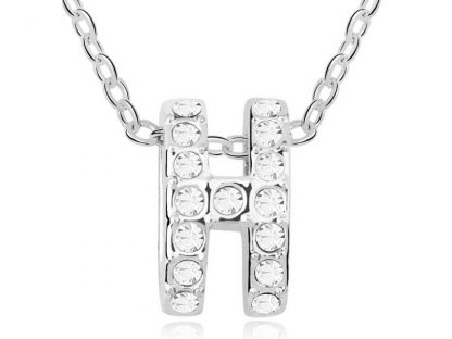 Ogrlica H s kristali Swarovski® bela