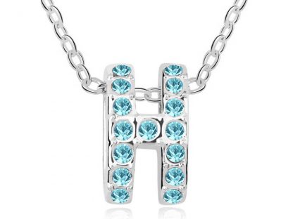 Ogrlica H s kristali Swarovski® ocean modra
