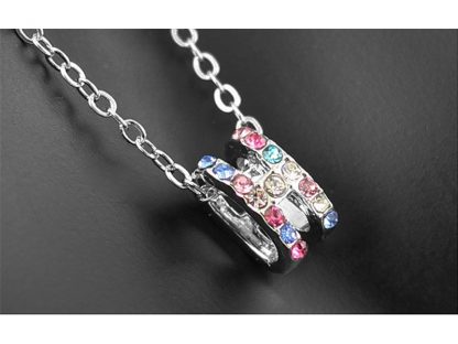 Ogrlica H s kristali Swarovski® ocean modra - Image 2