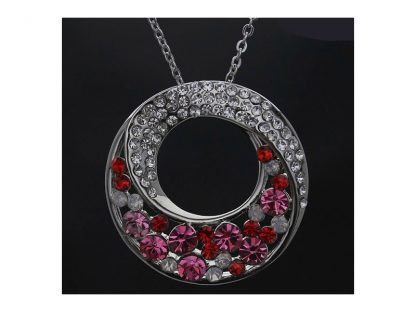 Ogrlica Krog življenja s kristali Swarovski® srebrna roza