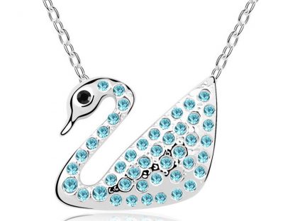 Ogrlica Labod s kristali Swarovski® ocean moder