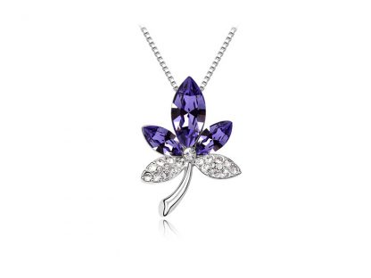 Ogrlica s kristali Swarovski® Lucky vijolična