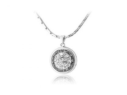 Ogrlica s kristali Swarovski® Medaljon bel