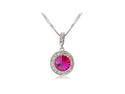Ogrlica s kristali Swarovski® Medaljon roza