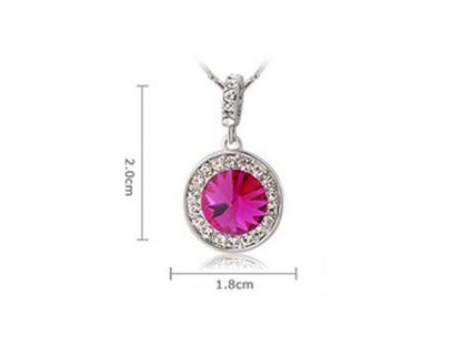 Ogrlica s kristali Swarovski® Medaljon bel - Image 2