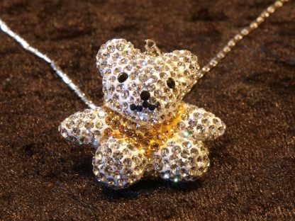 Ogrlica s kristali Swarovski® Medvedek rumen