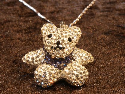 Ogrlica s kristali Swarovski® Medvedek vijola