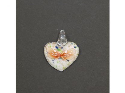 Ogrlica iz murano stekla Srček-Milefiori oranžna - Image 2