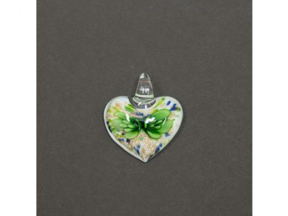 Ogrlica iz murano stekla Srček-Milefiori zelena - Image 2