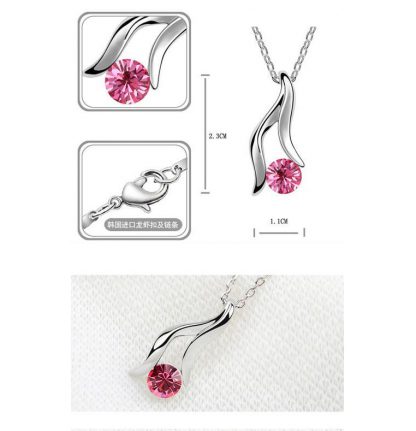 Ogrlica s kristali Swarovski® Vila roza - Image 3