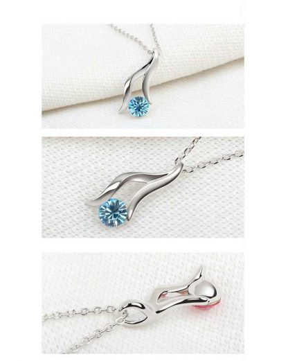 Ogrlica s kristali Swarovski® Vila ocean modra - Image 4
