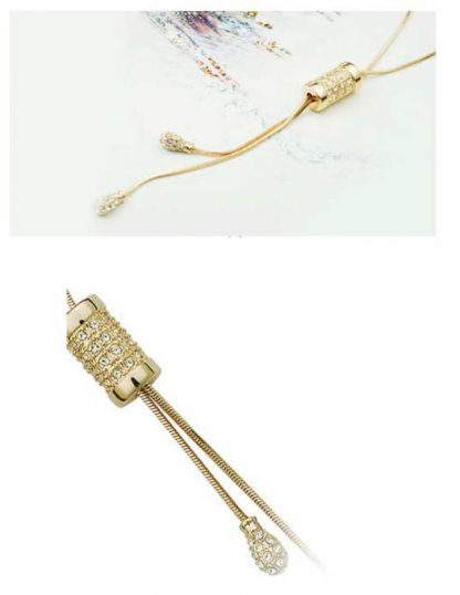 Ogrlica s kristali Swarovski® zlata - Image 3