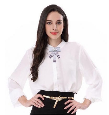 Kristalna broška s trakom vijola