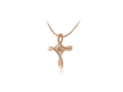 Ogrlica Križ s kristali Swarovski® zlata