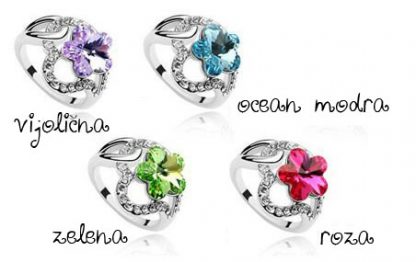 Prstan Rožica s kristali Swarovski® roza - Image 3