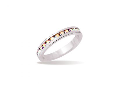 Prstan s kristali Swarovski® Eleganca AB efekt (mavrica)