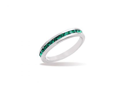 Prstan s kristali Swarovski® Eleganca zelen