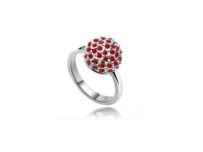 Prstan s kristali Swarovski® Gobica rdeč