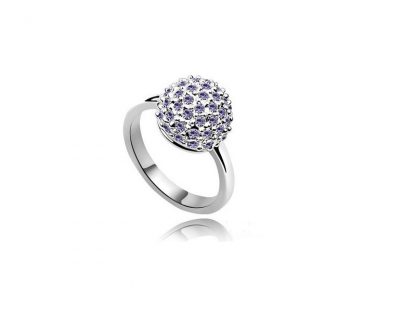 Prstan s kristali Swarovski® Gobica vijoličen