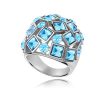 Prstan s kristali Swarovski® Retro ocean moder