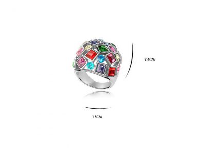 Prstan s kristali Swarovski® Retro roza - Image 2