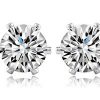 Uhani s kristali Swarovski® srebrni beli 6mm - Image 3
