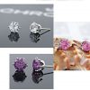 Uhani s kristali Swarovski® srebrni beli 6mm - Image 4