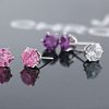 Uhani s kristali Swarovski® srebrni beli 6mm - Image 5