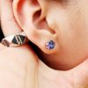 Uhani s kristali Swarovski® srebrni beli 6mm - Image 6