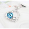 Ogrlica s kristali Swarovski® Dvojni srček temno vijolična - Image 3
