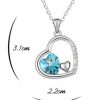 Ogrlica s kristali Swarovski® Dvojni srček temno vijolična - Image 4