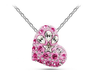 Ogrlica Samo Srčki s kristali Swarovski®