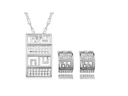 Set nakita Grška eleganca s kristali Swarovski® srebrn bel