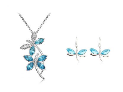 Set nakita Kačji pastir s kristali Swarovski® ocean modra