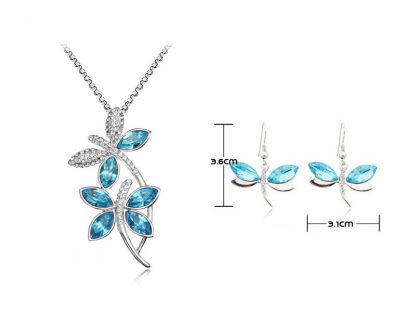 Set nakita Kačji pastir s kristali Swarovski® ocean modra - Image 2