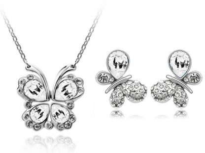 Set nakita Nebeški metulj s kristali Swarovski® bel