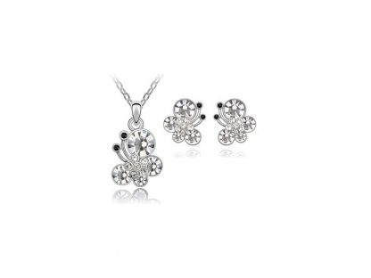 Set nakita Metulj s kristali Swarovski® bel