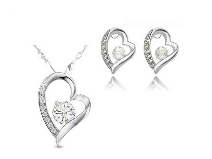 Set nakita Mladostno srce s kristali Swarovski® bel