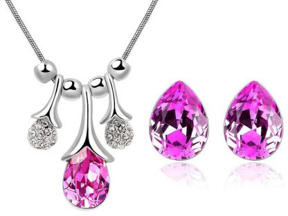 Set nakita Nebeške solze s kristali Swarovski® roza