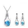 Set nakita Srce v steklenički s kristali Swarovski® ocean moder