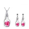 Set nakita Srce v steklenički s kristali Swarovski® roza