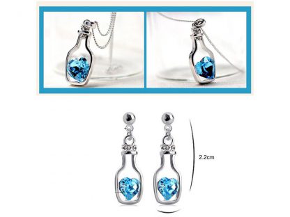 Set nakita Srce v steklenički s kristali Swarovski® ocean moder - Image 2