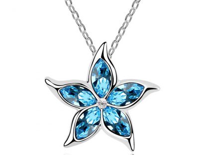 Set nakita Velika zvezda s kristali Swarovski® ocean moder