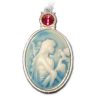 Ogrlica s kristali Swarovski® in motivom angelčka z golobico - Image 3