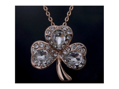 Ogrlica Triperesna deteljica s kristali Swarovski® bela