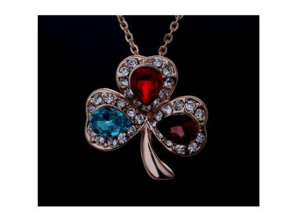 Ogrlica Triperesna deteljica s kristali Swarovski® multicolour