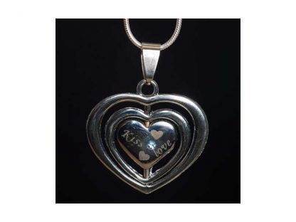 Ogrlica Trojni srček srebrn s kristali Swarovski® Aquamarine Marec